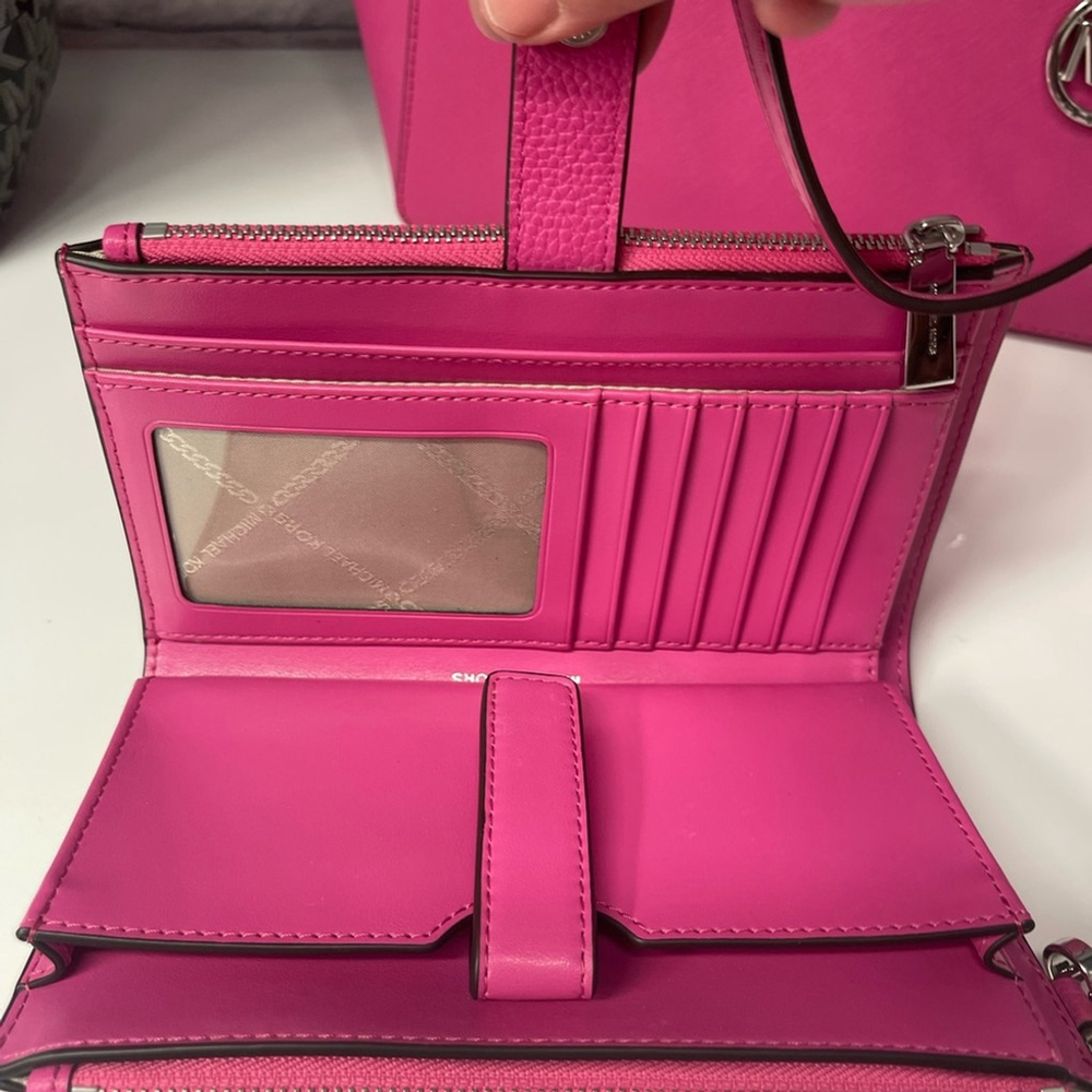 Michael Kors Marilyn Shpulder Bag & Wallet Cerise Pink - Picture 14 of 14